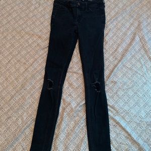 Hollister mid-rise black jeans with holes